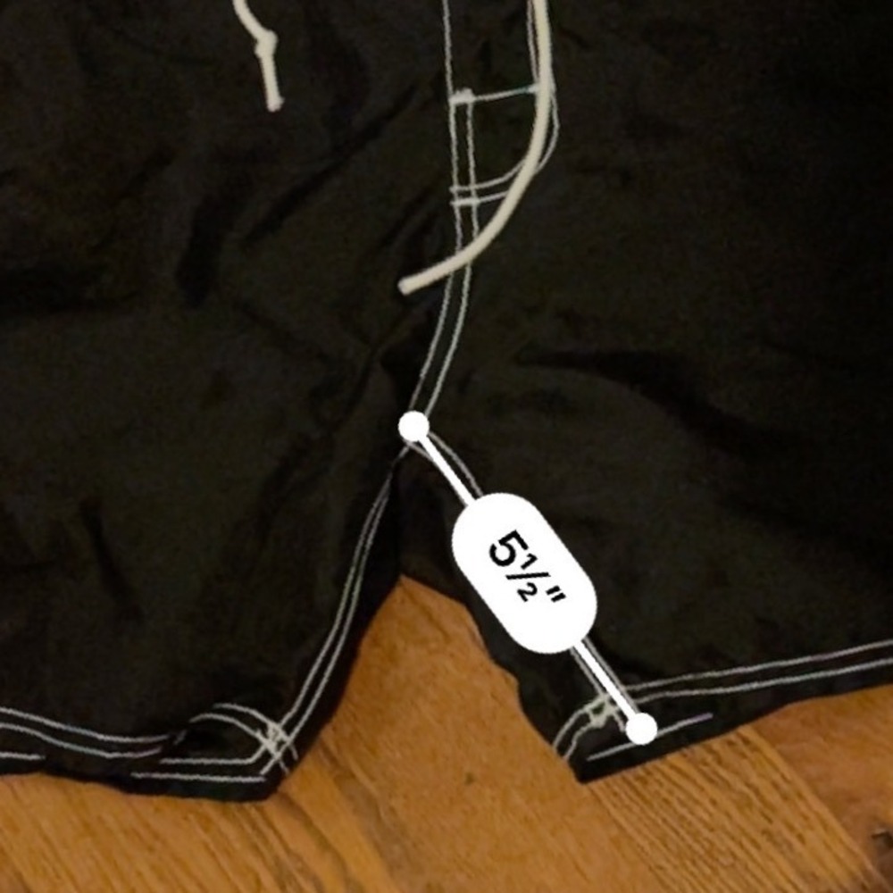 Katin Heritage Collection Mens Board Shorts Black White Stitch Sz 36 Surf Trunks - Picture 6 of 8